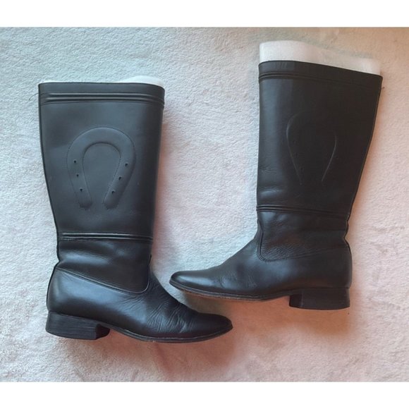 Handmade Shoes Handmade Black Riding Equestrian Charro Boots